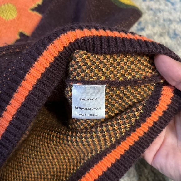 Witty Fox y2k brown floral zip up small - Picture 4 of 5